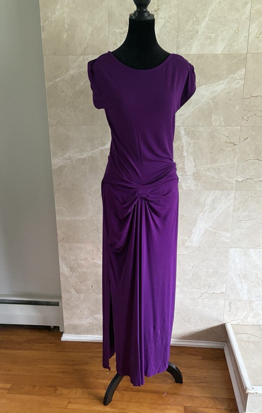 Young Fabulous & Broke YFB Maxi Dress Ruched — M Purple Jersey Summer Date Night